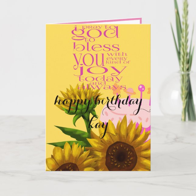 carte de voeux de tournesol d'anniversaire (Devant)