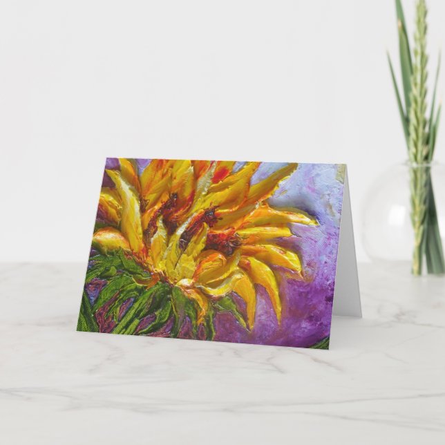 Carte de voeux de tournesol jaune (Devant)