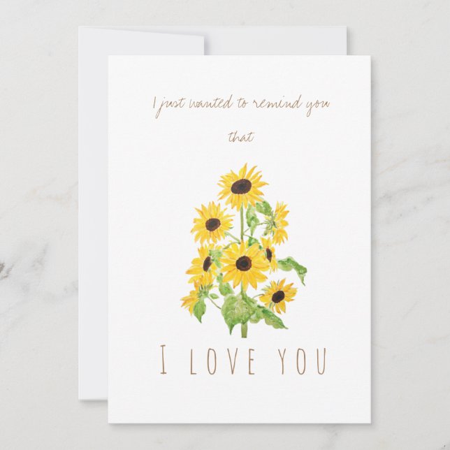 carte de voeux de tournesol jaune aquarelle (Devant)
