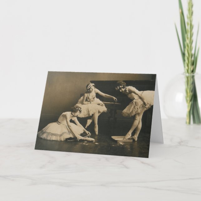 carte de voeux de trio de ballerine (Devant)