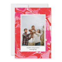 Carte de vœux de vacances avec bille joyeuse rouge
