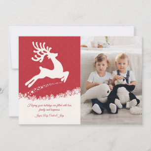 Carte de vœux de vacances avec photo de cerf