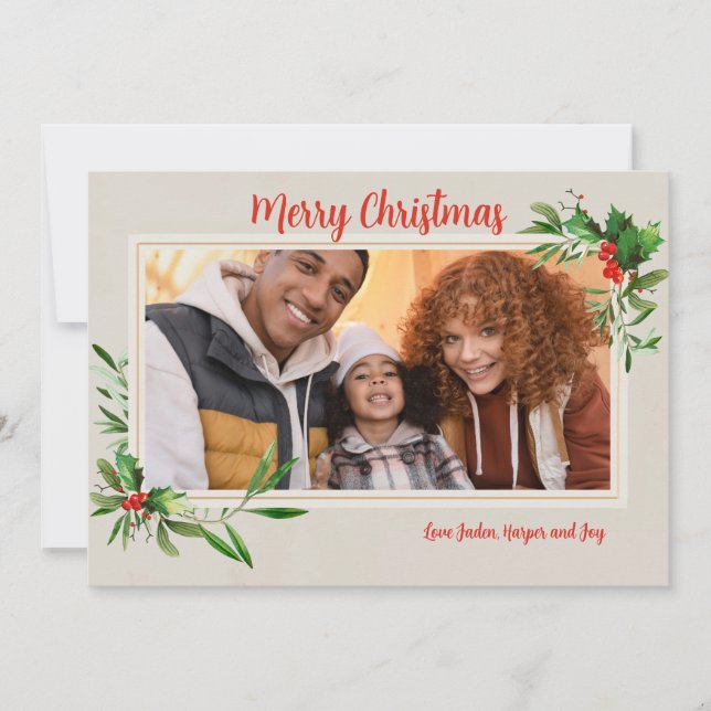 Carte de vœux de vacances avec photo de Holly Fram (Devant)