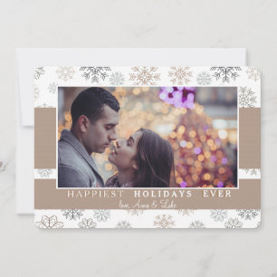 Carte de vœux de vacances avec photo de neige déli