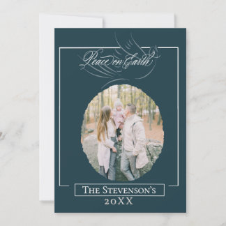 Carte de vœux de vacances avec texte Paix sur Terr