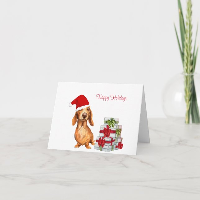 Carte de voeux de vacances Dachshund (Devant)