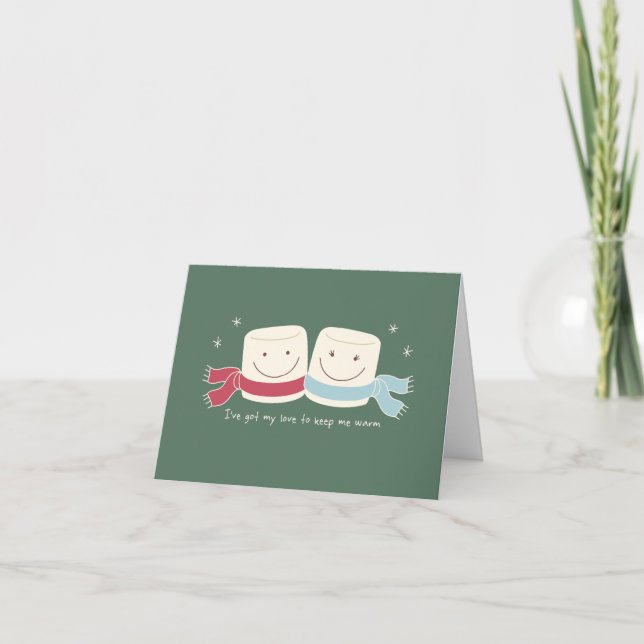 Carte de voeux de vacances d'amour de guimauve (Devant)