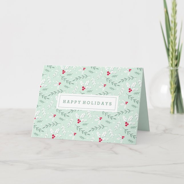 Carte de voeux de vacances de baies et de branches (Devant)