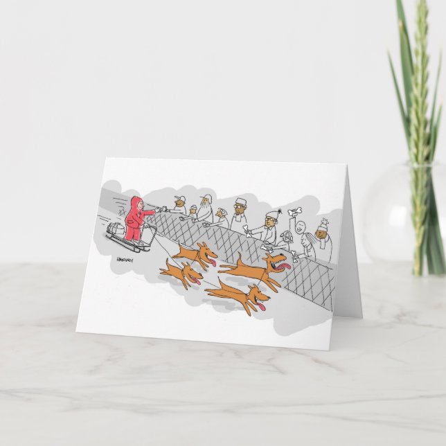 Carte de voeux de vacances de course de chien de (Devant)