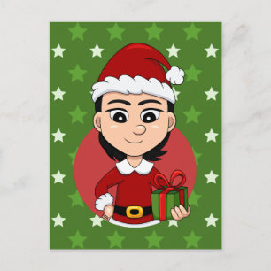 Carte de vœux de vacances de dessin animé de Noël