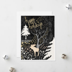 Carte de vœux de vacances de forêt de Moose Joyeus