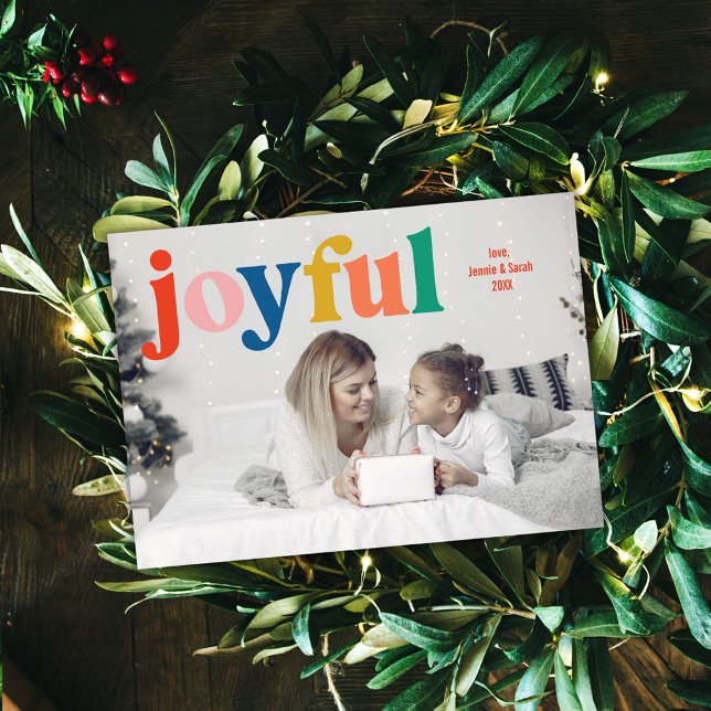 Carte de vœux de vacances de photo de famille joye (Créateur téléchargé)