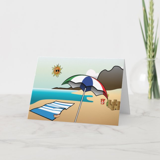 Carte de voeux de vacances de plage (Devant)