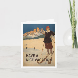 Carte de voeux de vacances de ski Deco