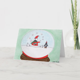 Carte de voeux de vacances de Snowglobe