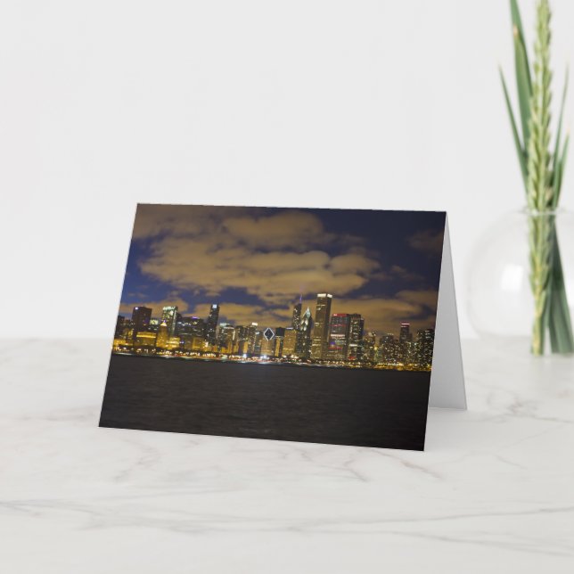 Carte de voeux de vacances d'horizon de Chicago (Devant)