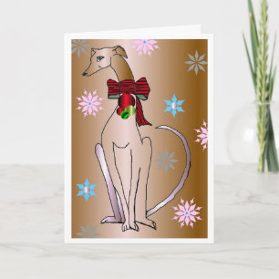 Carte de voeux de vacances "Fancy Collar Whippet D