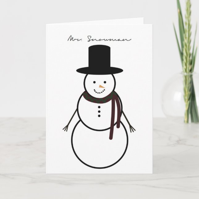 Carte de voeux de vacances "Mr Snowman" (5" x 7") (Devant)