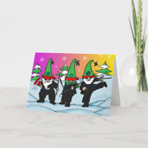 Carte de voeux de vacances Ninja Elves