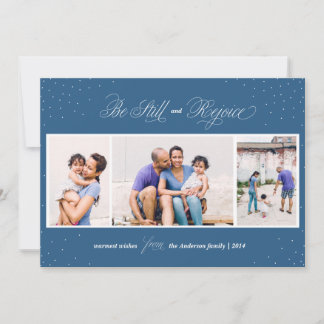Carte de vœux de vacances Photo Bleue Soyez Calme