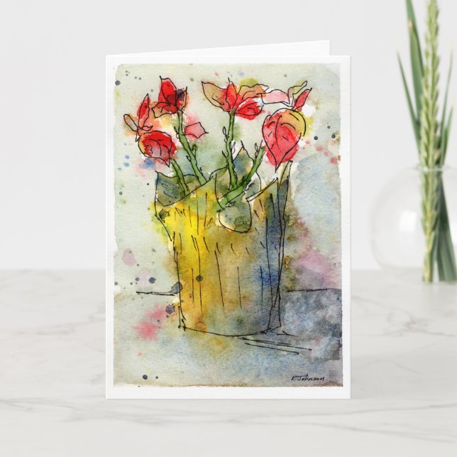 Carte de voeux de vacances Poinsettia (Devant)