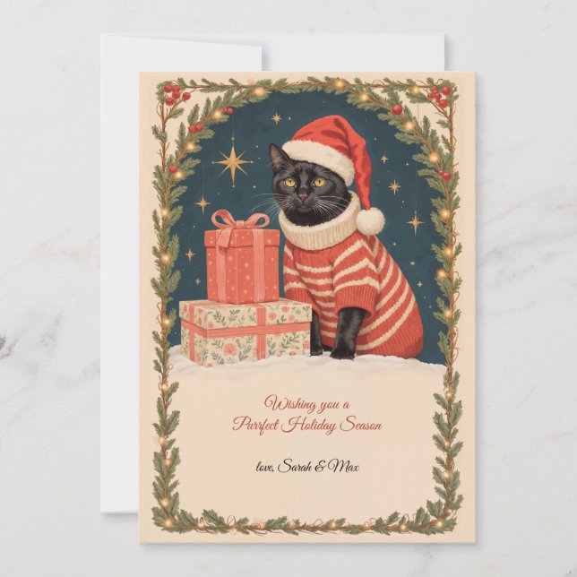 Carte de vœux de vacances Purrfect (Devant)