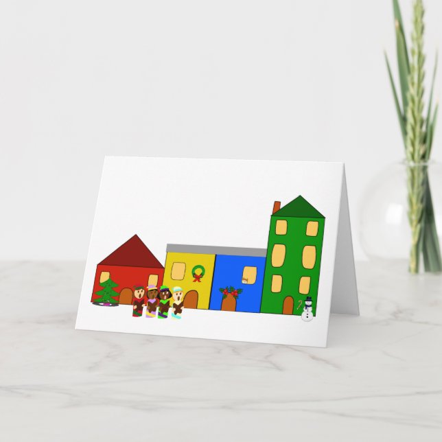 Carte de vœux de vacances Train Town à griffe musi (Devant)