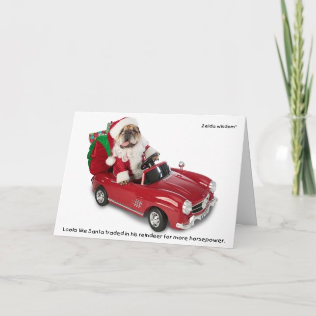 Carte de voeux de vacances Zelda Père Noël (Devant)