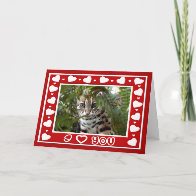 Carte de voeux de Valentine de chat du Bengale et (Devant)