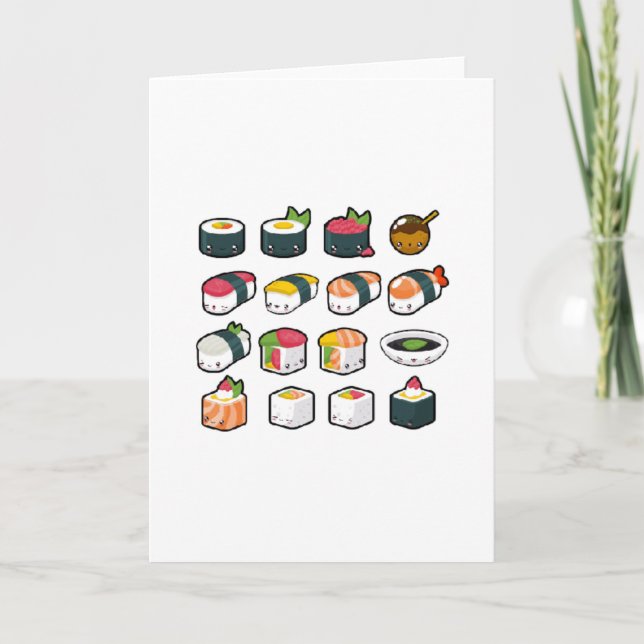 Carte de voeux de variété de sushi (Devant)