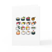 Carte de voeux de variété de sushi