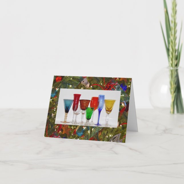 Carte de vœux de verres à vin (Devant)
