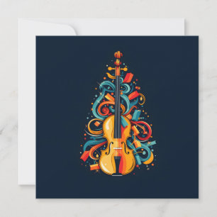 Carte de vœux de violon de vacances arbre de Noël