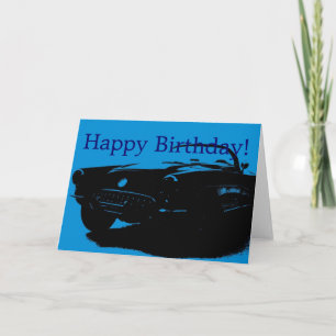 Carte de voeux de voiture de joyeux anniversaire