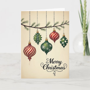 Carte de vœux décorations de Noël