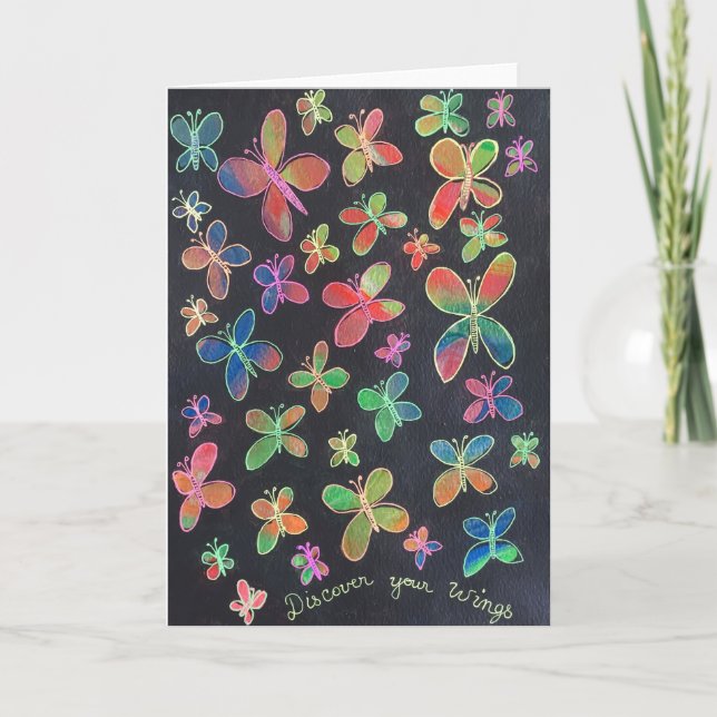 Carte de voeux "découvrez vos ailes" (Devant)