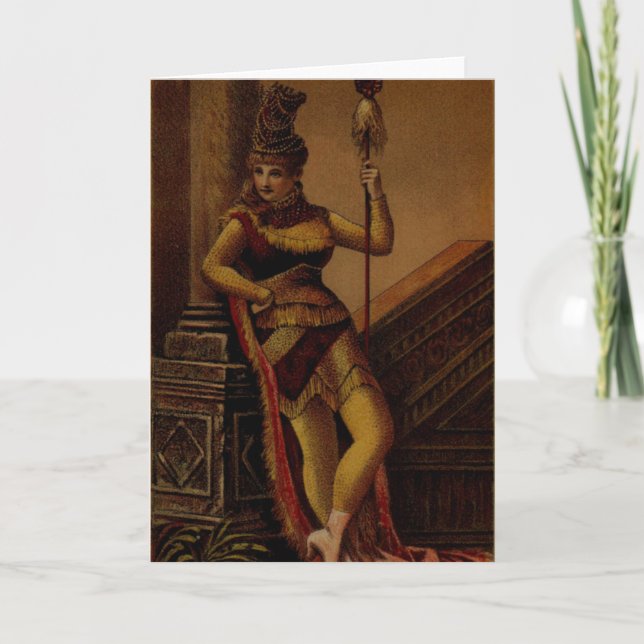 Carte de voeux "Déesse à l'embauche" (Devant)