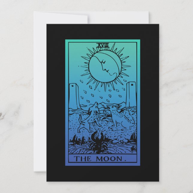 Carte de voeux Dégradé de la carte Moon Tarot (Devant)