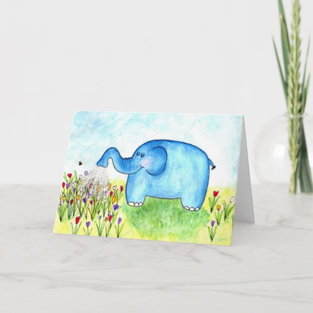 carte de voeux d'éléphant (Devant)