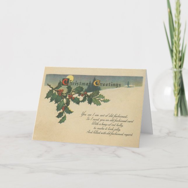 Carte de voeux démodée de Noël (Devant)