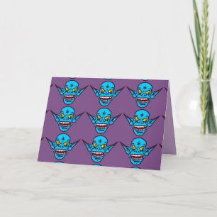 carte de voeux démon troll bleu zombie