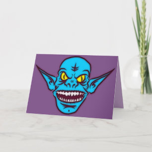 carte de voeux démon troll bleu zombie