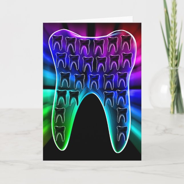 Carte de voeux Dental Art coloré (Devant)