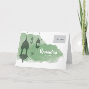 Carte de voeux d'entreprise de Ramadan - vert