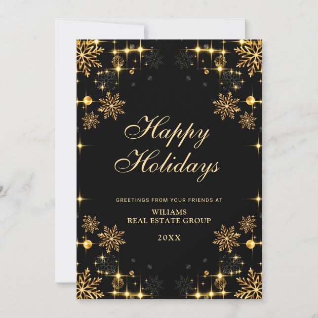 Carte de vœux d'entreprise Ornement de Noël noir d (Devant)