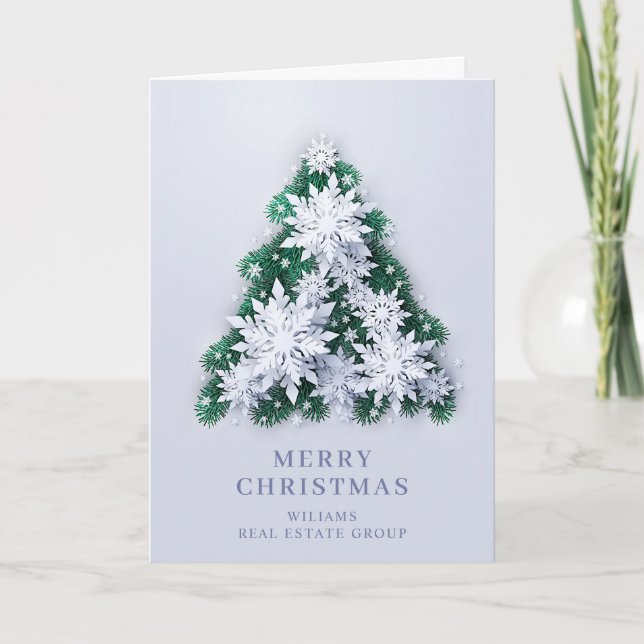Carte de vœux d'entreprise pour Noël avec flocon d (Devant)