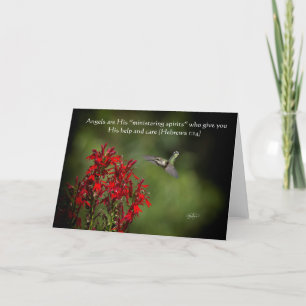 Carte de voeux des anges colibris avec Verse bibli