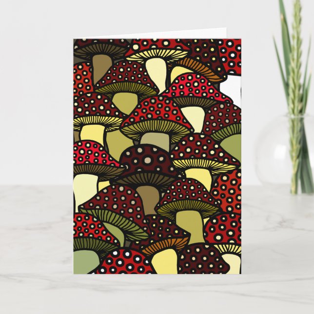 Carte de voeux des champignons rouges (Devant)