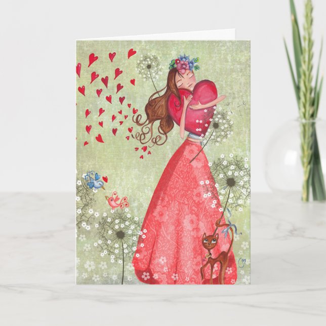 Carte de voeux des coeurs | d'amour de fille de (Devant)