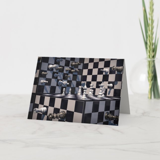carte de voeux des échecs 3D (Devant)